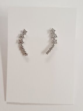 Silver Star Cluster Ear Climbers - Women Jewelry